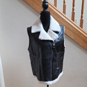NWT- Coach Leather & Shearling Vest- 12